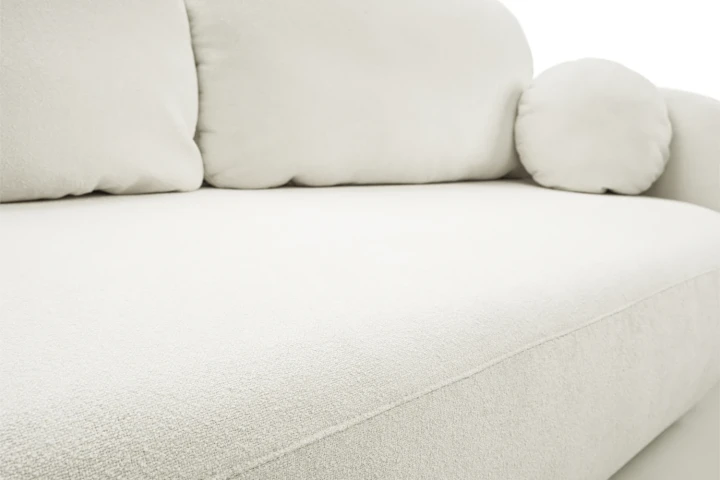 Kanapa z funkcją spania i pojemnikiem na pościel Mochi Kremowy