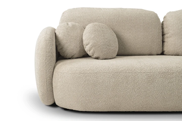 Kanapa z funkcją spania i pojemnikiem na pościel Mochi Beżowy