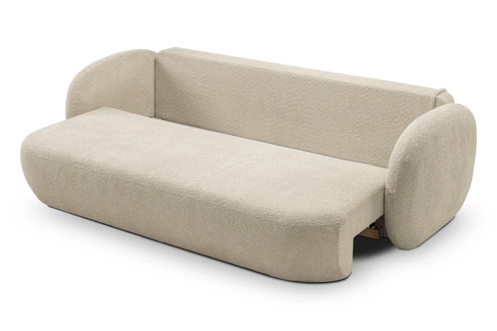 Kanapa z funkcją spania i pojemnikiem na pościel Mochi Beżowy