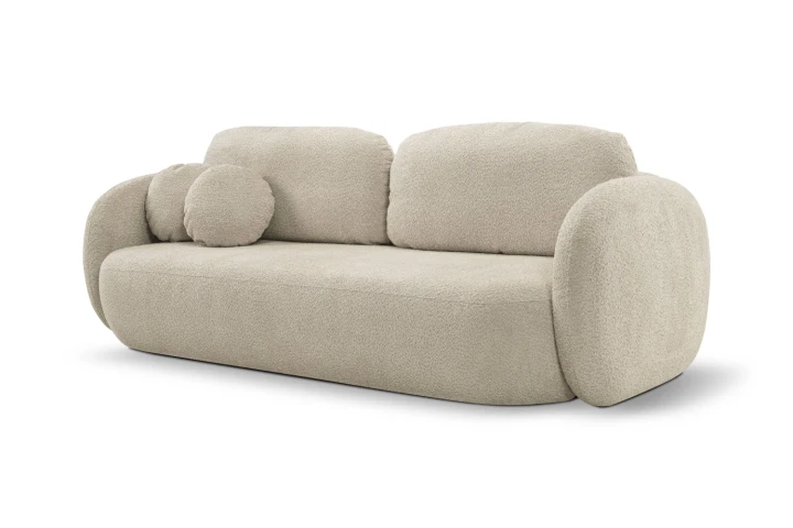 Kanapa z funkcją spania i pojemnikiem na pościel Mochi Beżowy