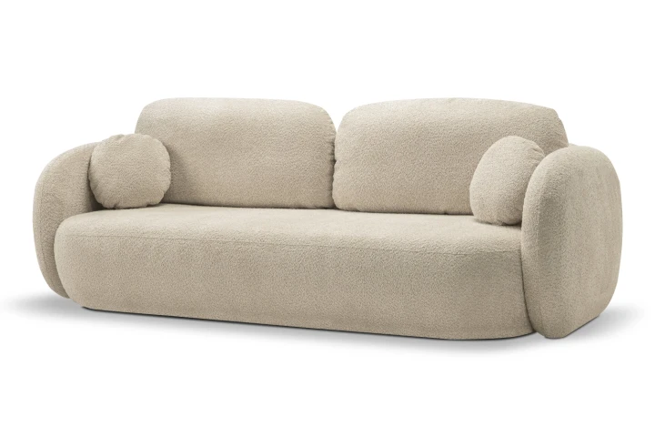 Kanapa z funkcją spania i pojemnikiem na pościel Mochi Beżowy