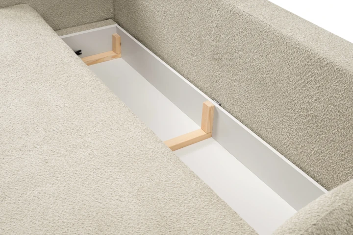 Kanapa z funkcją spania i pojemnikiem na pościel Mochi Beżowy