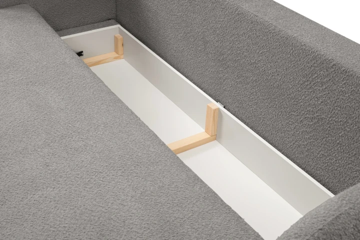 Kanapa z funkcją spania i pojemnikiem na pościel Mochi Ciemny Szary