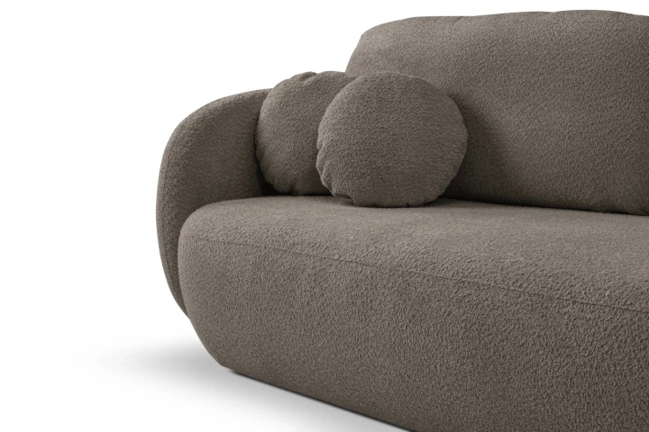 Kanapa z funkcją spania i pojemnikiem na pościel Mochi Ciemny Brązowy