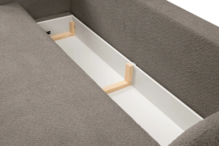 Kanapa z funkcją spania i pojemnikiem na pościel Mochi Ciemny Brązowy