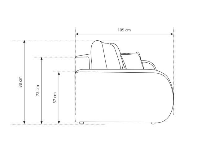 Kanapa z funkcją spania i pojemnikiem na pościel Noma wymiary