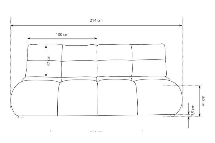 Kanapa z funkcją spania Nami wymiary