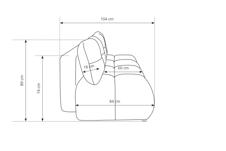 Kanapa z funkcją spania Nami wymiary