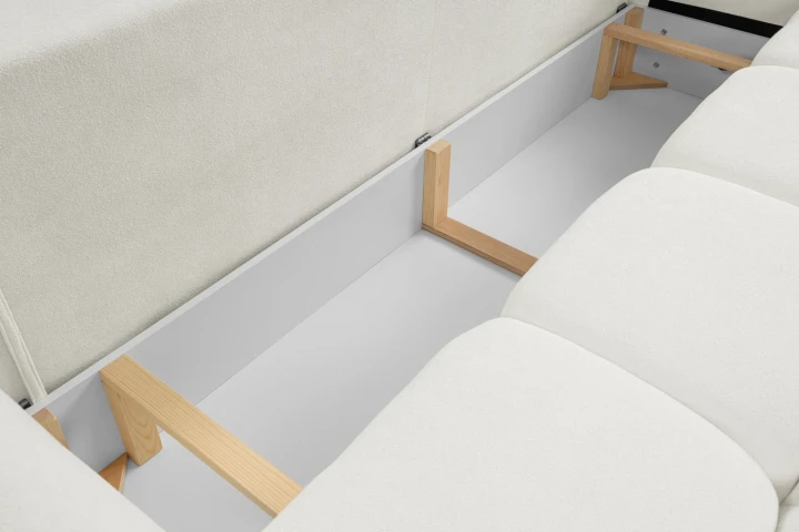 Sofa Nubi z funkcją spania i pojemnikiem Kremowy