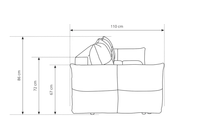Sofa Nubi z funkcją spania i pojemnikiem wymiary