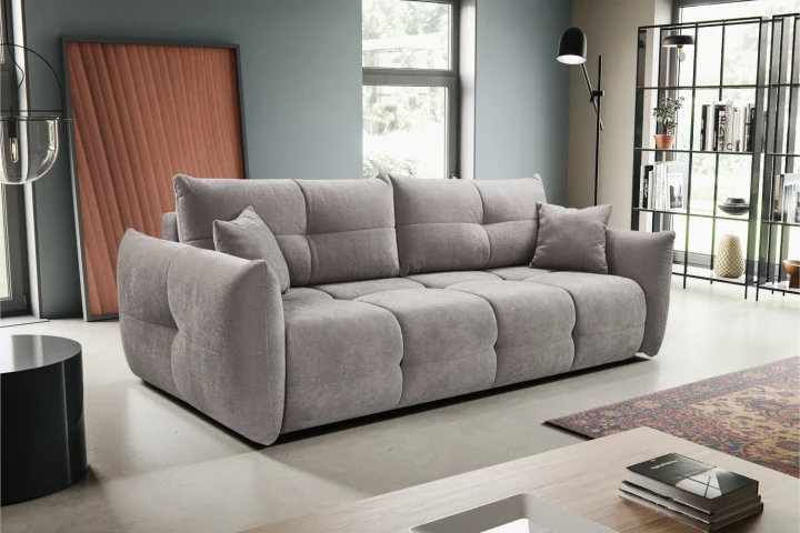 Sofa Nubi z funkcją spania i pojemnikiem Szary