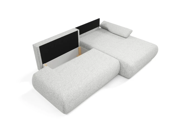 Narożnik z funkcją spania i pojemnikiem Duna Szary