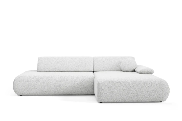 Narożnik z funkcją spania i pojemnikiem Duna Szary Prawy