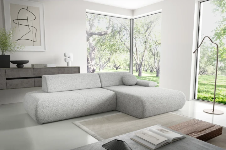 Narożnik z funkcją spania i pojemnikiem Duna Szary