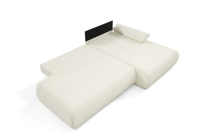 Narożnik z funkcją spania i pojemnikiem Duna Jasnobeżowy Melanż