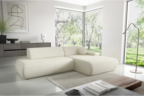 Narożnik z funkcją spania i pojemnikiem Duna Jasnobeżowy Melanż