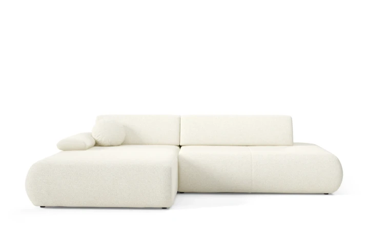 Narożnik z funkcją spania i pojemnikiem Duna Jasnobeżowy Melanż Lewy