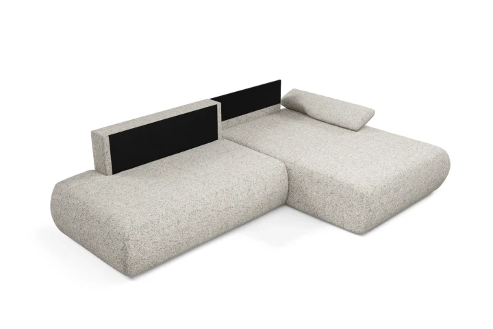 Narożnik z funkcją spania i pojemnikiem Duna Beżowo-szary