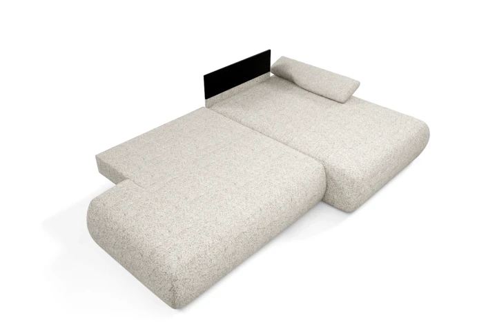 Narożnik z funkcją spania i pojemnikiem Duna Beżowo-szary