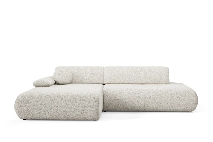 Narożnik z funkcją spania i pojemnikiem Duna Beżowo-szary Lewy