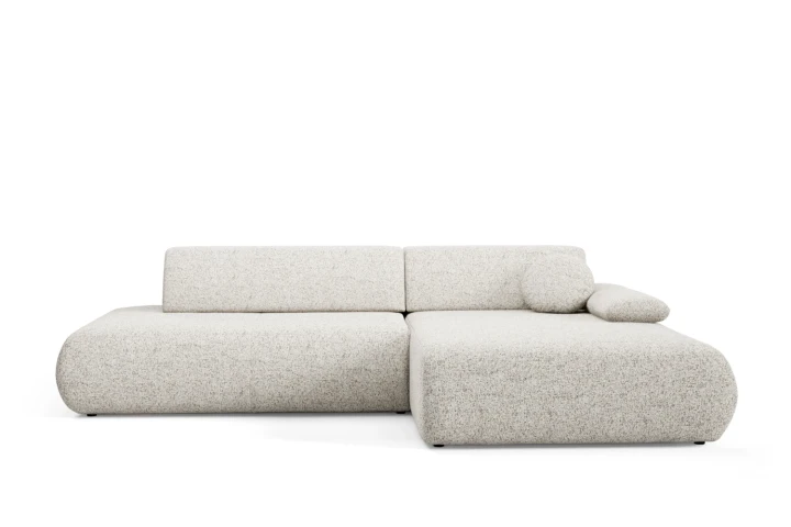 Narożnik z funkcją spania i pojemnikiem Duna Beżowo-szary Prawy