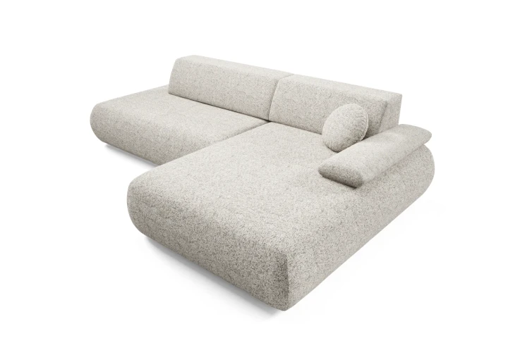 Narożnik z funkcją spania i pojemnikiem Duna Beżowo-szary