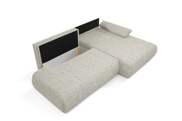 Narożnik z funkcją spania i pojemnikiem Duna Szary melanż