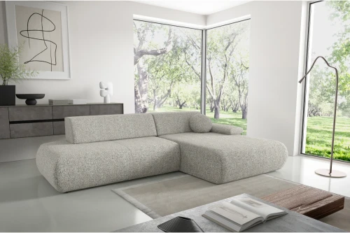 Narożnik z funkcją spania i pojemnikiem Duna Szary melanż