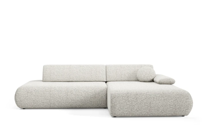 Narożnik z funkcją spania i pojemnikiem Duna Szarobeżowy Melanż Prawy