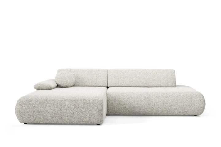 Narożnik z funkcją spania i pojemnikiem Duna Szarobeżowy Melanż Lewy