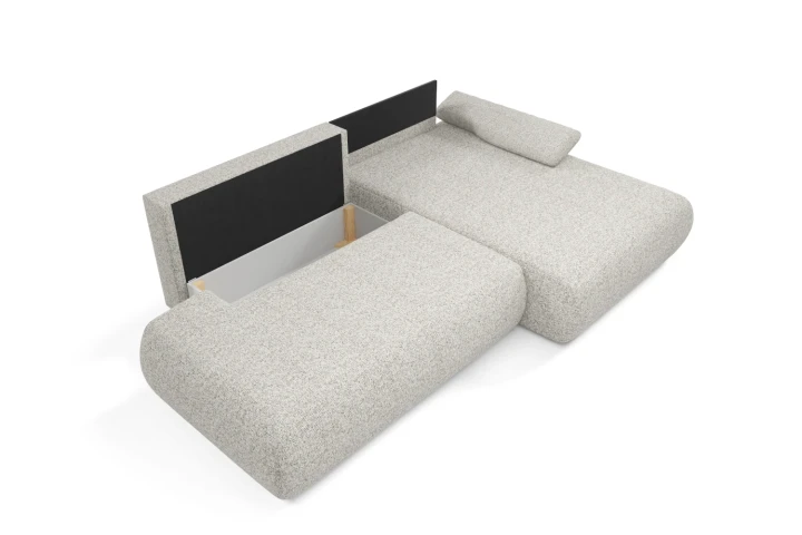 Narożnik z funkcją spania i pojemnikiem Duna Szarobeżowy Melanż