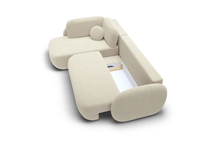 Narożnik do salonu z funkcją spania Mochi Beżowy