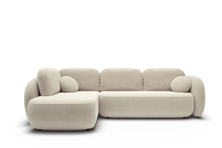 Narożnik do salonu z funkcją spania Mochi Beżowy Lewy