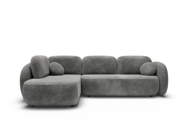 Narożnik do salonu z funkcją spania Mochi Szary Lewy