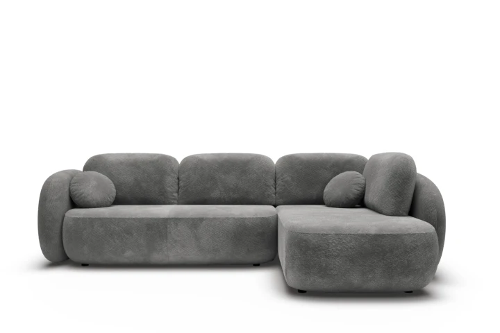 Narożnik do salonu z funkcją spania Mochi Szary Prawy