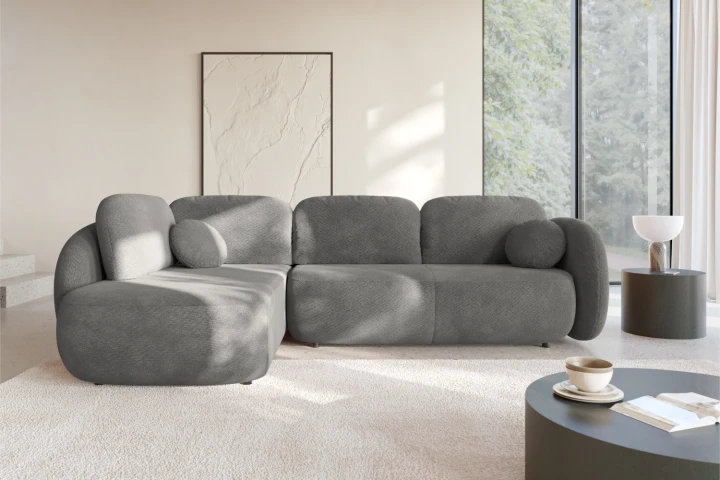 Narożnik do salonu z funkcją spania Mochi Szary