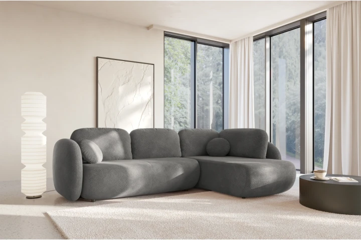 Narożnik do salonu z funkcją spania Mochi Szary