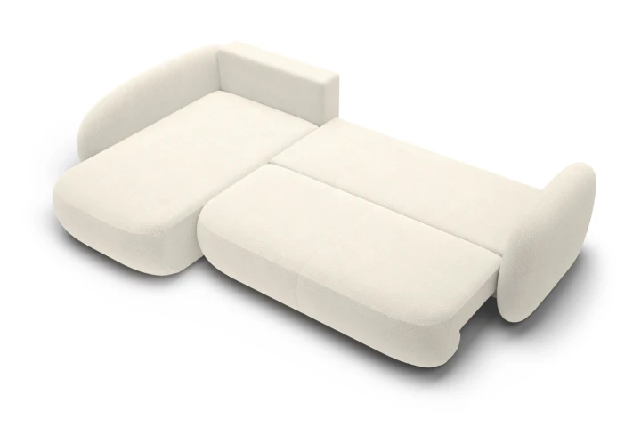 Narożnik do salonu z funkcją spania Mochi Kremowy