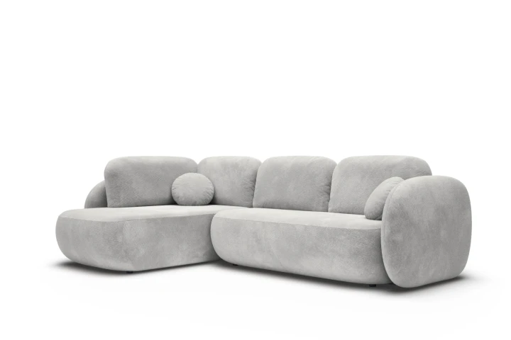 Narożnik do salonu z funkcją spania Mochi Jasny Szary