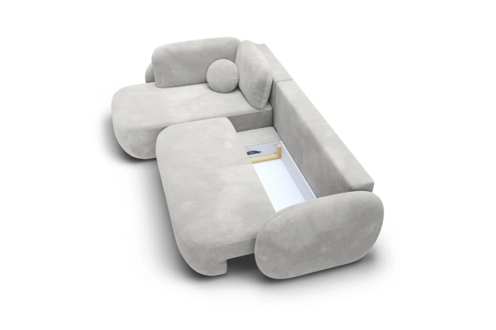 Narożnik do salonu z funkcją spania Mochi Jasny Szary