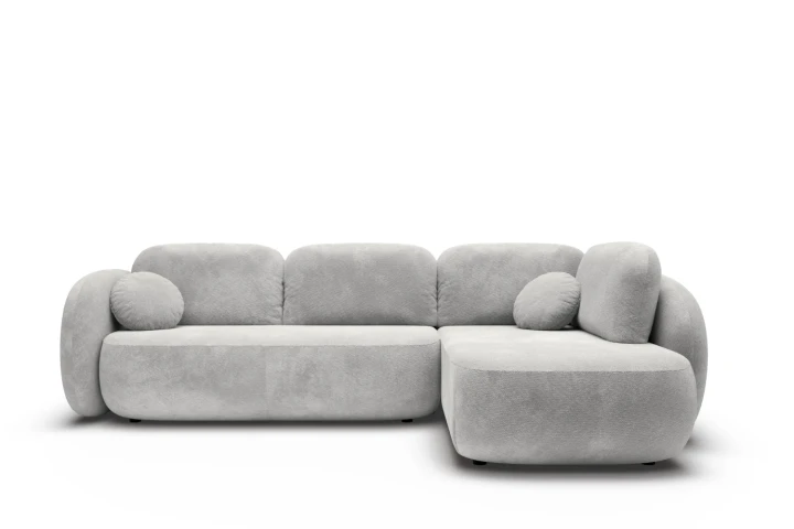 Narożnik do salonu z funkcją spania Mochi Jasny Szary Prawy