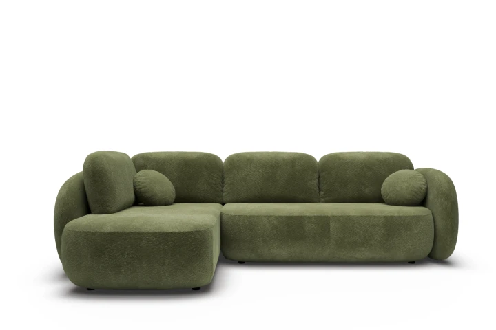 Narożnik do salonu z funkcją spania Mochi Zielony Lewy