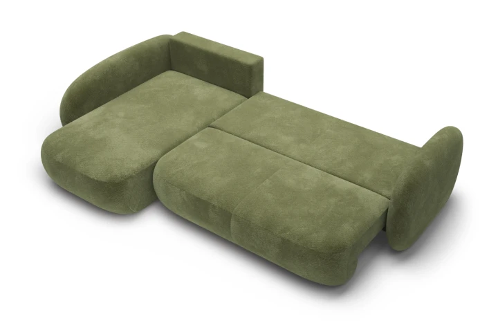 Narożnik do salonu z funkcją spania Mochi Zielony
