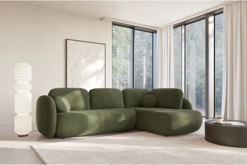 Narożnik do salonu z funkcją spania Mochi Zielony