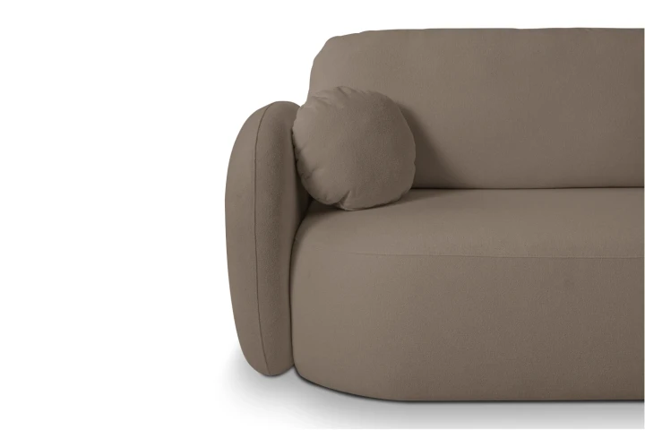 Narożnik L z funkcją spania i pojemnikiem Mochi Brązowy