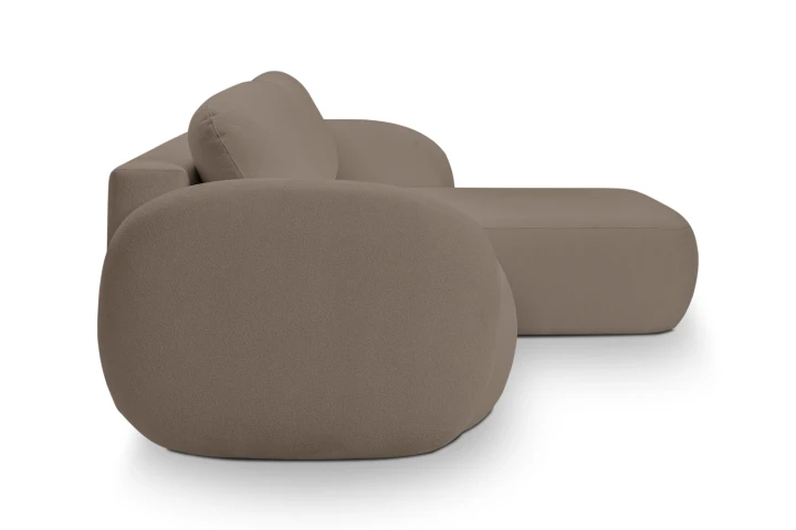 Narożnik L z funkcją spania i pojemnikiem Mochi Brązowy