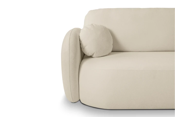 Narożnik L z funkcją spania i pojemnikiem Mochi Beżowy