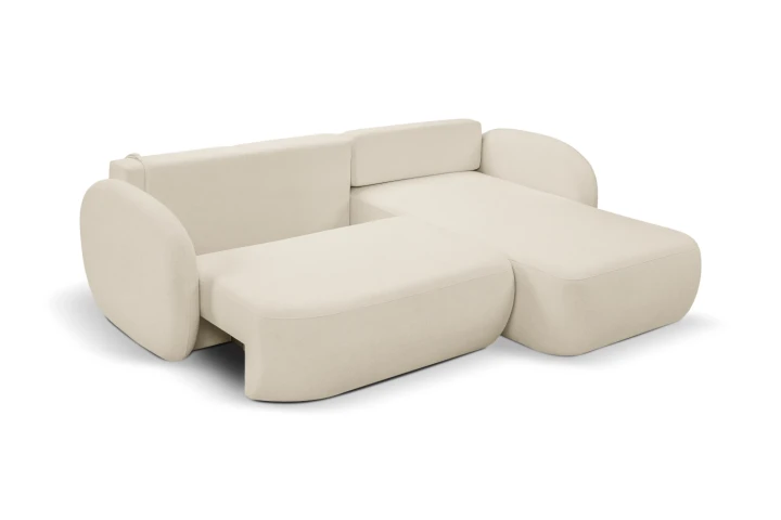 Narożnik L z funkcją spania i pojemnikiem Mochi Beżowy