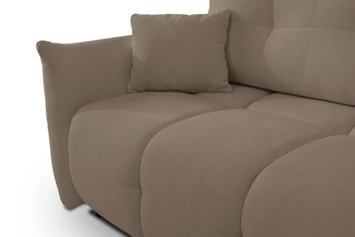 Narożnik Nubi L uniwersalny z funkcją spania i pojemnikiem Brązowy