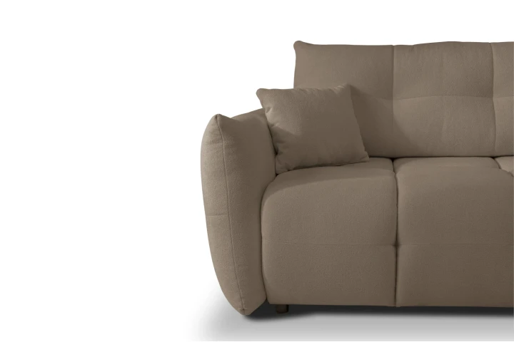 Narożnik Nubi L uniwersalny z funkcją spania i pojemnikiem Brązowy